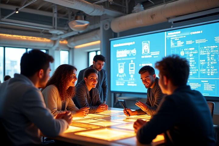 活気あるスタートアップ企業のミーティング風景